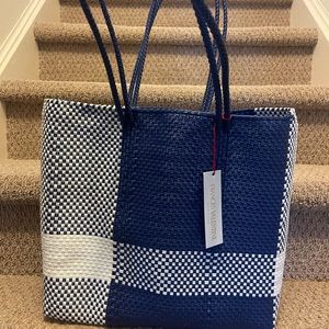 Frances Valentine Buena Tote in navy/wht